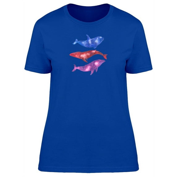 Cool Watercolor Whale Silhouette T-Shirt Women -Image by Shutterstock, Female Large