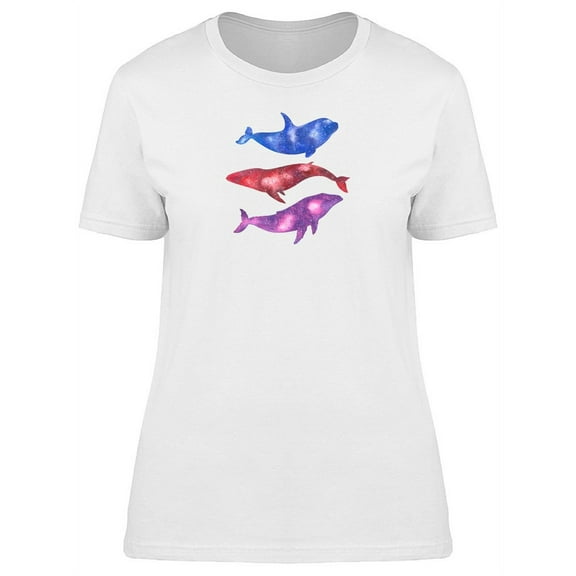 Cool Watercolor Whale Silhouette T-Shirt Women -Image by Shutterstock, Female Large