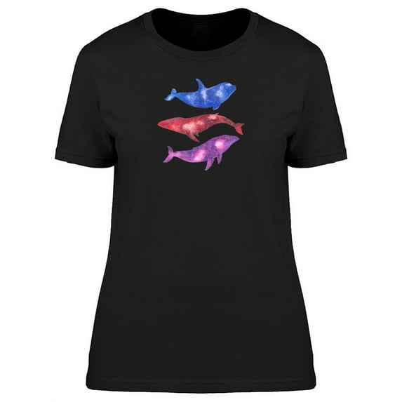 Cool Watercolor Whale Silhouette T-Shirt Women -Image by Shutterstock, Female XX-Large