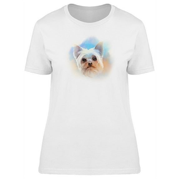 Cool Watercolor Yorkie Dog T-Shirt Women -Image by Shutterstock, Female Large