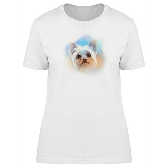Cool Watercolor Yorkie Dog T-Shirt Women -Image by Shutterstock, Female Medium