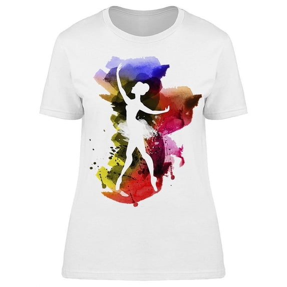 Cool Watercolored Ballerina T-Shirt Women -Image by Shutterstock, Female x-Large