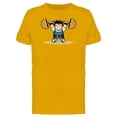 thumbnail image 1 of Cool Weightlifter Man Cartoon T-Shirt Men -Image by Shutterstock, Male x-Large, 1 of 2