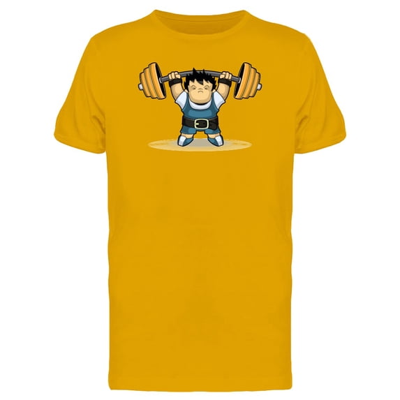 Cool Weightlifter Man Cartoon T-Shirt Men -Image by Shutterstock, Male x-Large