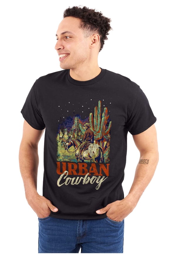 Cool Western Desert Urban Cowboy Plus Size Crewneck Graphic Tee Shirt Brisco Brands 2X