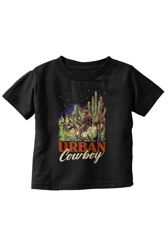 Cool Western Desert Urban Cowboy Toddler Boy Girl T Shirt Infant Toddler Brisco Brands 6M