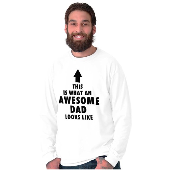 Cool What an Awesome Dad Looks Like Men's Long Sleeve Tee T Shirt Brisco Brands S