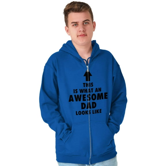 Cool What an Awesome Dad Looks Like Zip Hoodie Sweatshirt Men Brisco Brands L