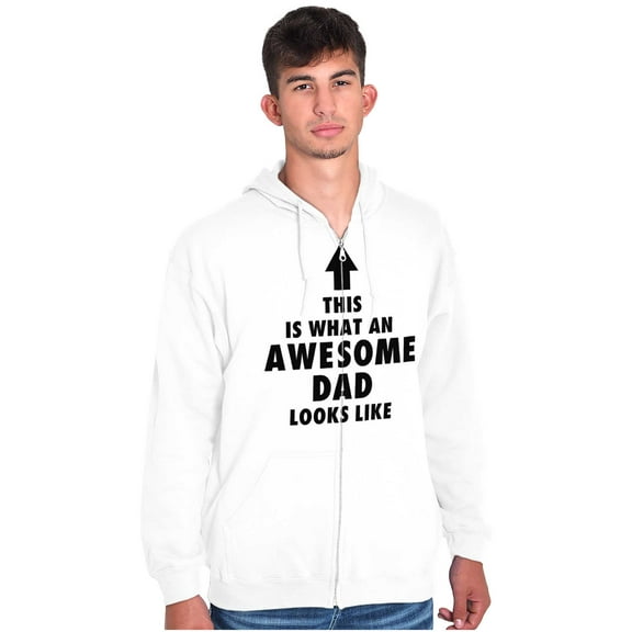 Cool What an Awesome Dad Looks Like Zip Hoodie Sweatshirt Men Brisco Brands M