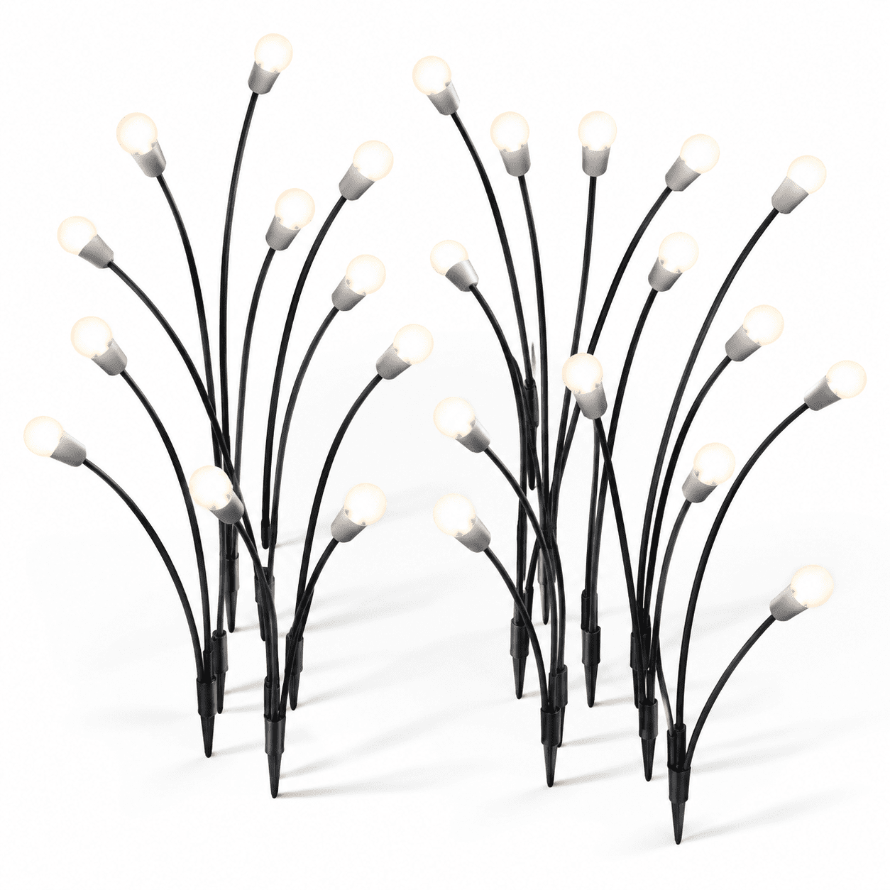 Weatherproof Firefly Cool White 10 Pack 80 LED Solar Garden Firefly Outdoor Landscape ...