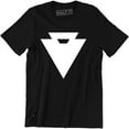 thumbnail image 1 of Cool White Double Triangle Logo Printed Graphic Design Men's T-Shirt, 1 of 4