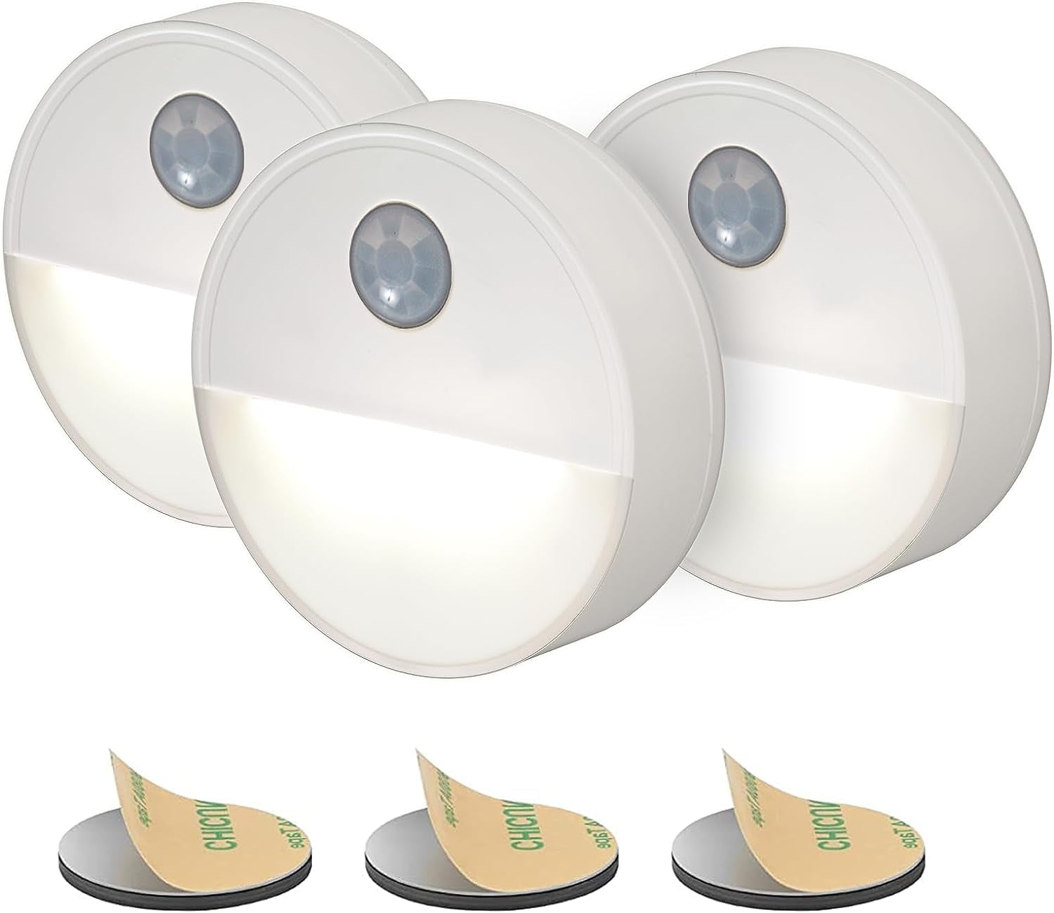 Cool White LED Night Light, Indoor Motion Sensor Light, Wireless Adhesive LED Light, Battery Operated, For LED Kitchen, Cabinets, Bathrooms, LED Staircase Motion Sensor Light