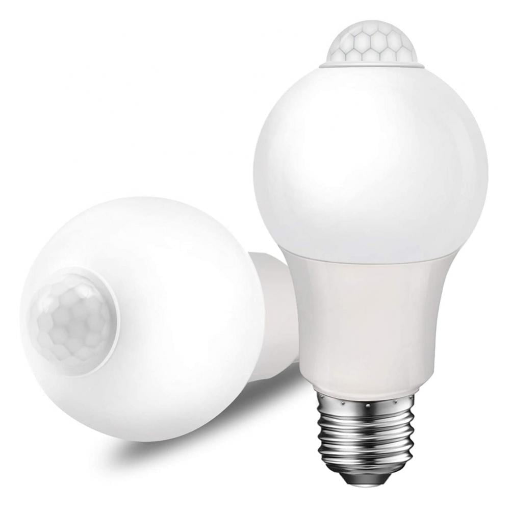Cool White Motion Sensor Light Bulbs, 12W (100W Equivalent) Energy Saver
