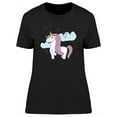thumbnail image 1 of Cool White Purple Unicorn Doodle T-Shirt Women -Image by Shutterstock, Female Medium, 1 of 2
