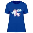 thumbnail image 1 of Cool White Purple Unicorn Doodle T-Shirt Women -Image by Shutterstock, Female x-Large, 1 of 2