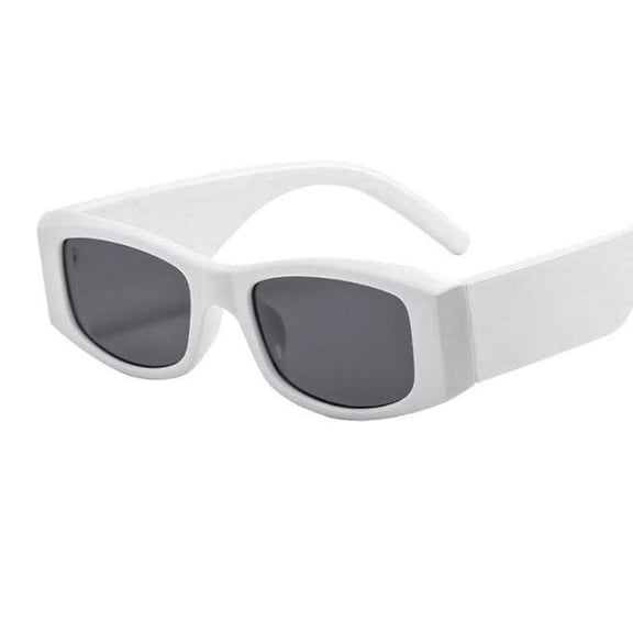 Cool White Thick Square Frame Designer Trendy Black Tint Lens Sunglasses for Men Women 90s Hip Hop Retro Shades Chunky Rectangle Unisex Sunglasses