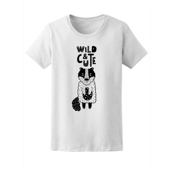Cool Wild & Cute Wolf Sketch Tee Women's -Image by Shutterstock