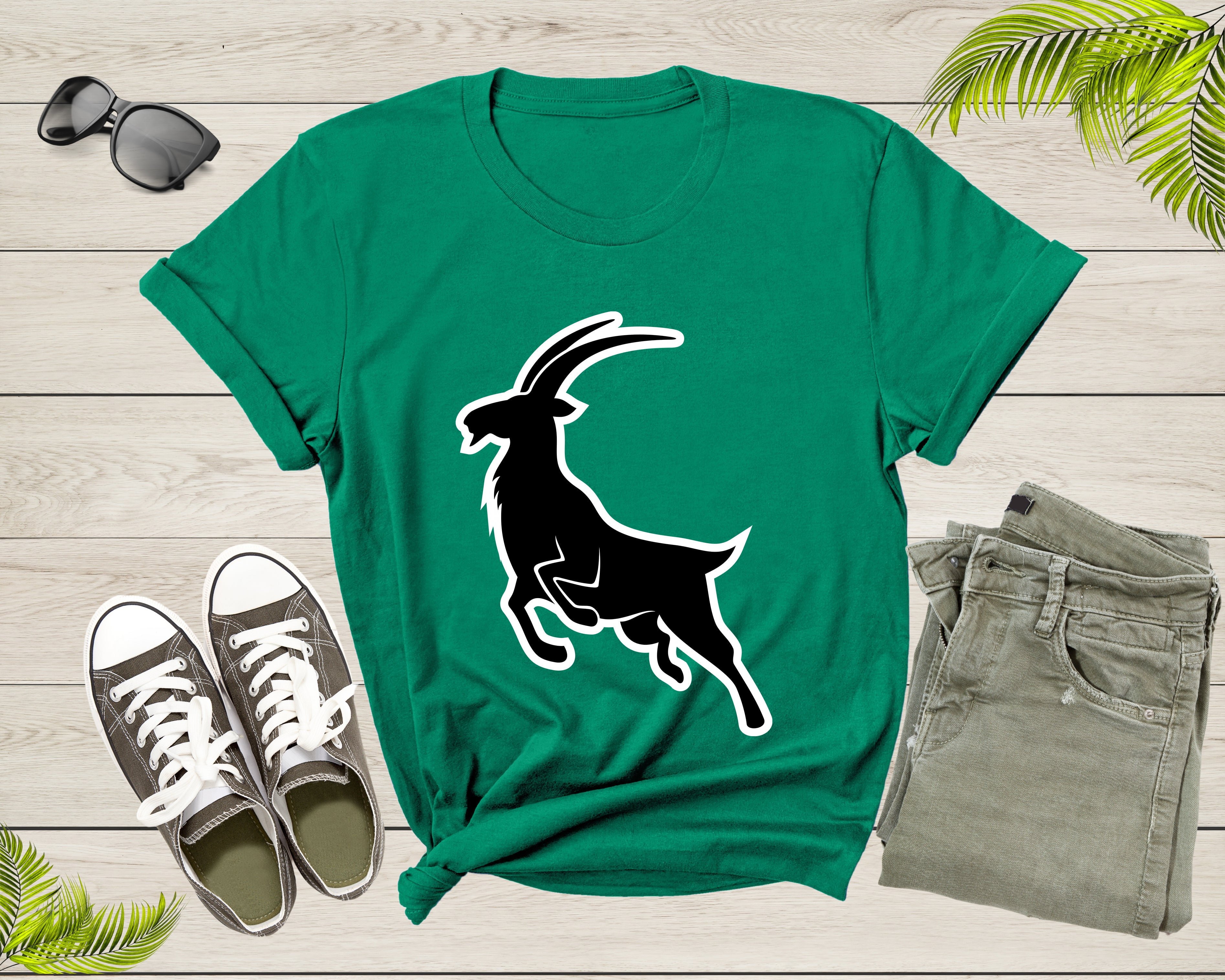 Goat Silhouette Graphic T-Shirt Best Funny Cool Emoji Gift Goat Silhouette Graphic T-Shirt Best Funny Cool Emoji Gift