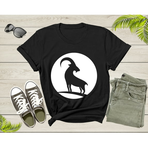 Cool Wild Goat Animal Horn Livestock Silhouette Capricorn T-Shirt Goat Lover Shirt Farm Animal Goat Gift Tshirt Farm Life Animal Lover Shirt