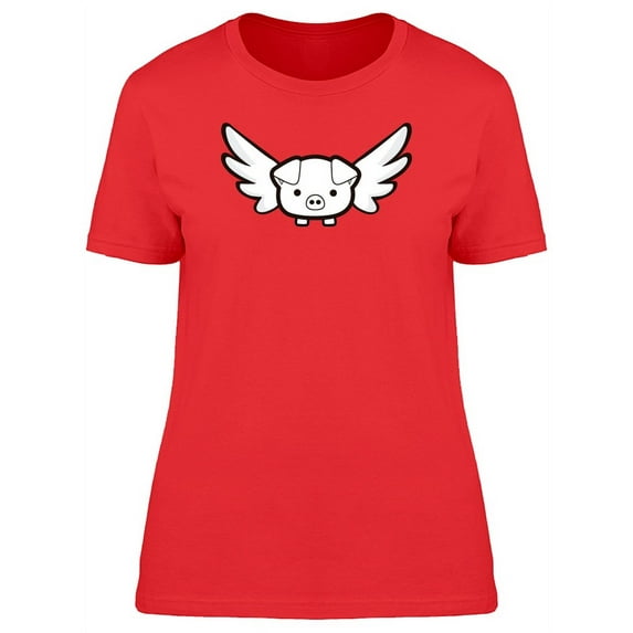 Cool Winged Pig Doodle T-Shirt Women -Image by Shutterstock, Female Large