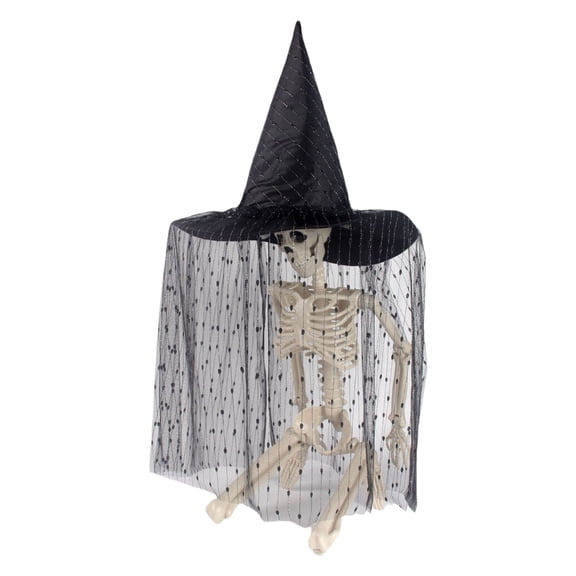 Cool Witch Hat Veil Tulle for Women Men Teenagers for Halloween Party Cobwebs Sheer Retro Wizard Cosplay