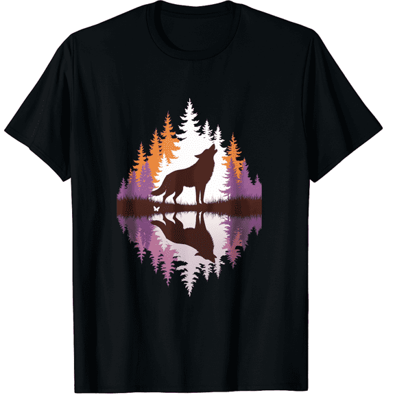 Cool Wolf Art for Men Women Howling Wolf Wolves Lover T-Shirt