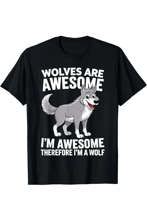 Cool Wolf Art for Men Women Wolf Pack Howling Wolf T-Shirt Gift for Dad, Mom, Da