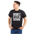 thumbnail image 1 of Cool Won't Back Down Gym Workout Plus Size Crewneck Graphic Tee Shirt Brisco Brands 2X, 1 of 4