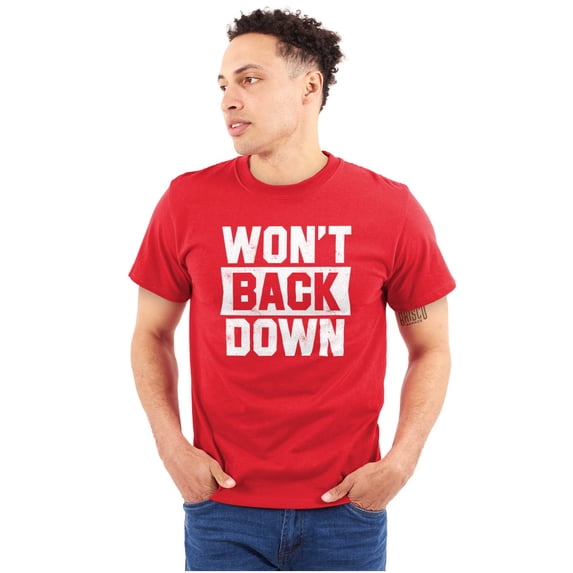 Cool Won't Back Down Gym Workout Plus Size Crewneck Graphic Tee Shirt Brisco Brands 4X