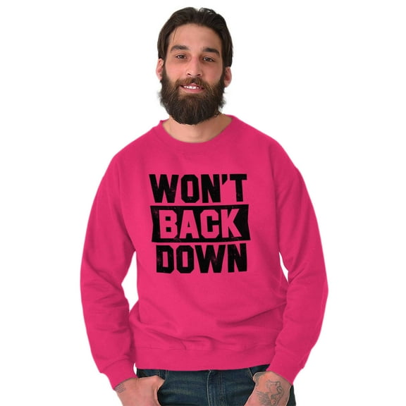 Cool Won't Back Down Gym Workout Unisex Plus Fleece Graphic Sweatshirt Brisco Brands 5X
