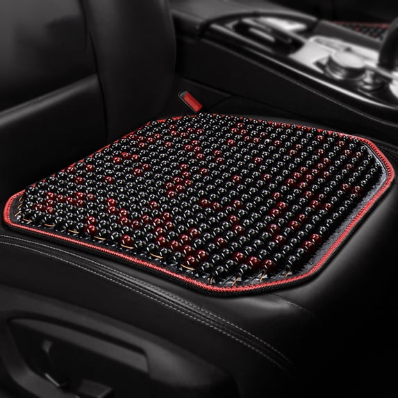 Cool Wood Bead Car Seat Cushion Summer Breathable Mesh Support Lumbar Comfort