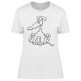thumbnail image 1 of Cool Worried Dog Doodle Cartoon T-Shirt Women -Image by Shutterstock, Female x-Large, 1 of 2
