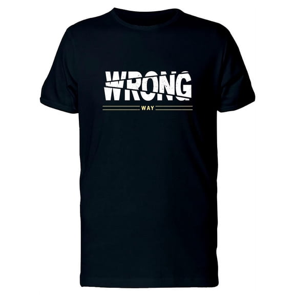 Cool Wrong Way Lettering T-Shirt Men -Image by Shutterstock, Male Medium