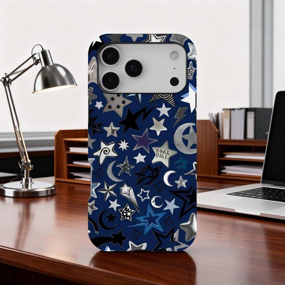 Cool Y2K Star Night Sky Sparkle Starry Pattern Case for Phone 11 to 17 Cover