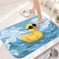 thumbnail image 1 of Cool Yellow Duck in Waves Flannel Bath Mat 16x24 Inches, Soft Absorbent Non-Slip Bathroom Rug, Machine Washable Floor Mat for Shower, 1 of 7