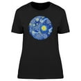 thumbnail image 1 of Cool Yellow Moon And Starry Sky T-Shirt Women -Image by Shutterstock, Female Medium, 1 of 2