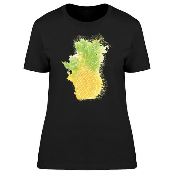 Cool Yellow Watercolor Pineapple T-Shirt Women -Image by Shutterstock, Female XX-Large
