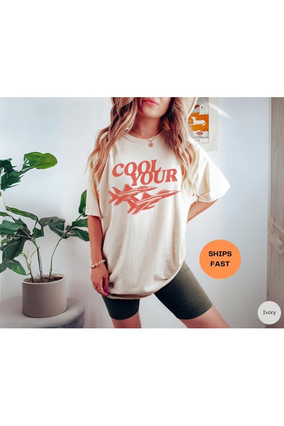Cool Your Jets Shirt, Funny Retro Boho Graphic Tee, Trendy Western Style T Shirt, Oversized Unisex Sarcastic Gift