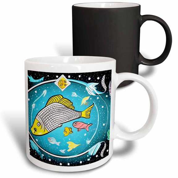 3drose, Cool Zodiac Constellation Pisces or Fishes as Made by Ai for You, 11oz Magic Transforming Mug