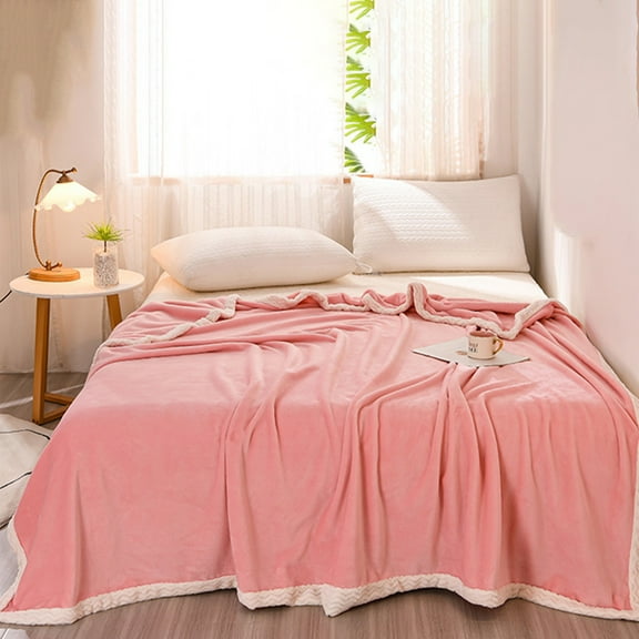 Cool and Breathable Summer Solid Colour Milk Velvet Washable Cool Comforter Under $5! Ke1Clo for All Seasons, 39.3 x 59 inch, Pink