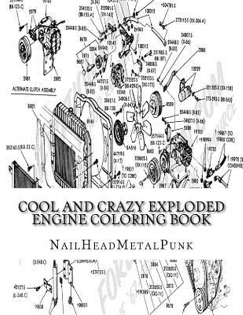 Cool and Crazy Exploded Engine Coloring Book : Internal Combustion ...