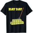 Cool And Funny Hay Day Design - Hay Harvest Bales Pitchfork T-Shirt ...