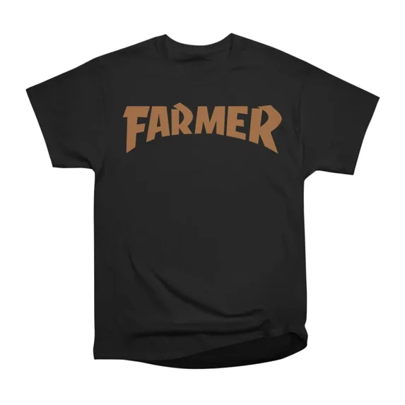 Cool farmer logo Brown T-Shirt Tee Gift For Him Merch For Her Apparel ...
