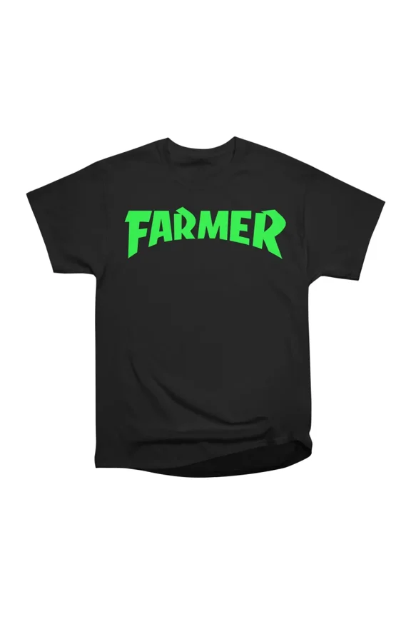 Cool farmer logo Green T-Shirt Tee Gift For Him Merch For Her Apparel For Friend