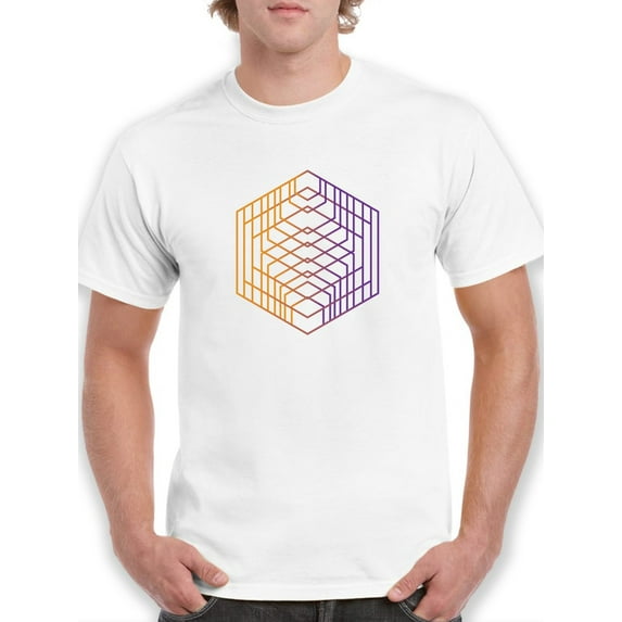 Cool hexagon pattern Men White T-Shirt, Male x-Large