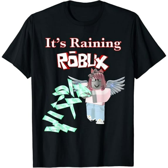Cool it’s raining ROBUX girl gamers design for gaming girls Roblox T-Shirt, Black Color, Size 2XL