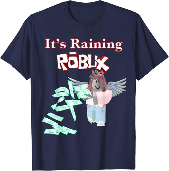 Gold Robux Raining Cool it’s raining ROBUX girl gamers design for gaming girls Roblox T ...