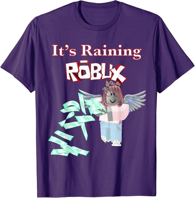 Cool it s raining ROBUX girl gamers design for gaming girls Roblox T Shirt Purple Color Size 4XL Walmart