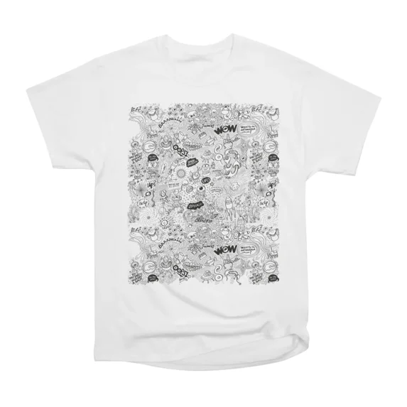 Cool pattern full of aliens celestial bodies and crazy machines T-Shirt ...