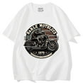 thumbnail image 1 of Cool retro Harley motorcycle print short-sleeved 100% cotton T-shirt, 1 of 1